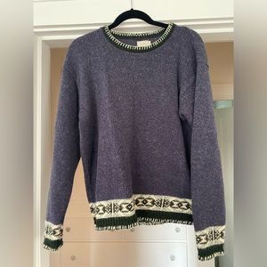 Vintage Alps Purple Cabin Wool Sweater size M
